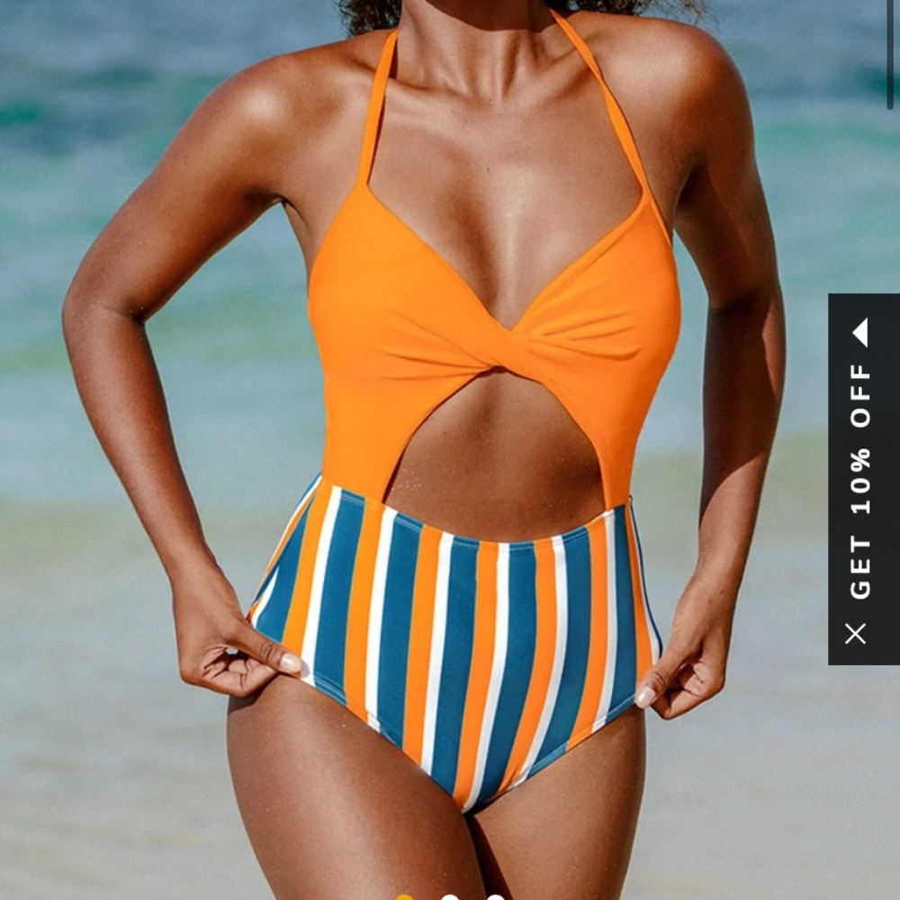 Kylie Halter Lace Up One Piece Swimsuit Cupshe